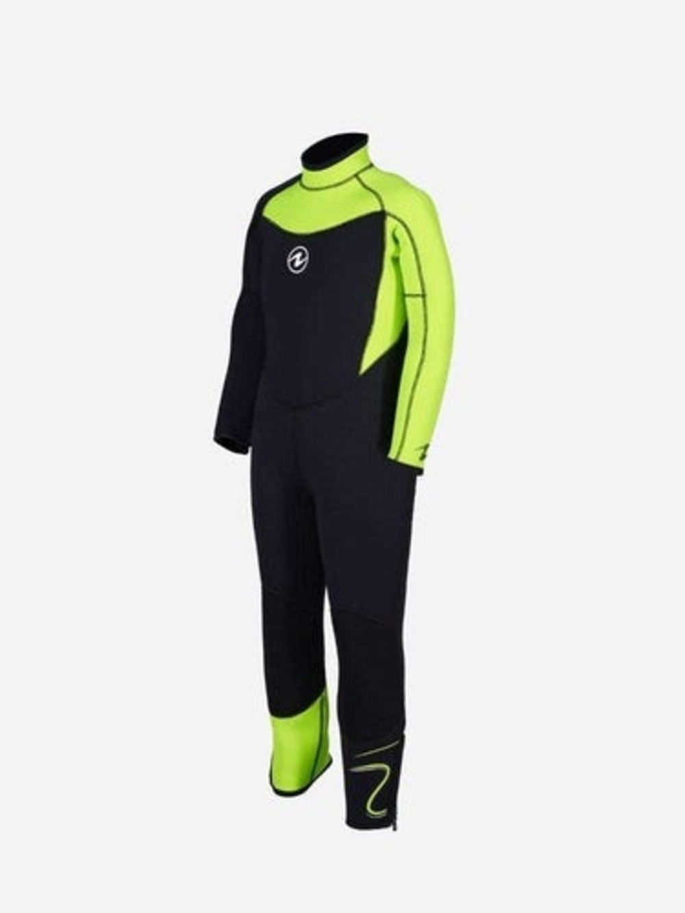 Aqualung Wave Juniors Size 10 Long-Sleeve Full Wetsuit in Black and Green Neon